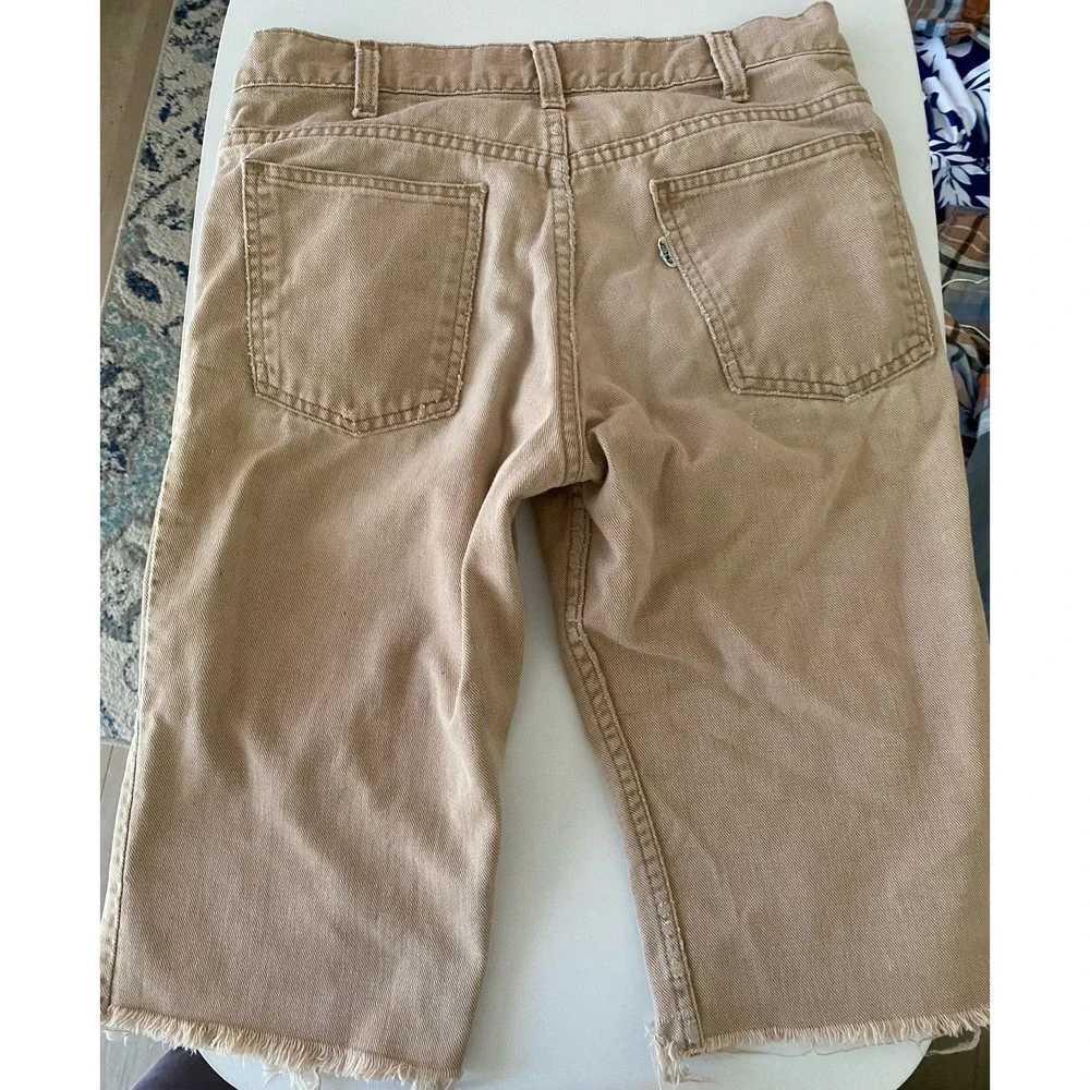 VTG 70s Levi's 693 Cut-off Tan White‎ Tab Size 31